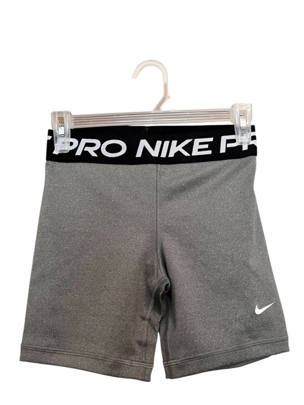 Nike Pro Big Girls’ Gray Dri-Fit Athletic Training Shorts Sz-L